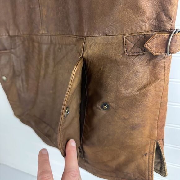 VTG Banana Republic Leather Safari Photo Vest Cotton Quilted Liner Men’s Size S - Picture 9 of 16